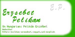 erzsebet pelikan business card
